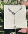Mini Yuvarlak Renkli Taşlı ve Ataç Y Kolye I İthal
