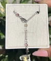 Mini Yuvarlak Renkli Taşlı ve Ataç Y Kolye I İthal