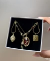 Kırmızı Sanat Kolye Kombini I Çelik
