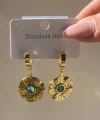 Yeşil Vintage Küpe I Çelik