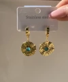 Yeşil Vintage Küpe I Çelik