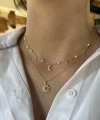 İnci ve Gökyüzü Motifli Choker Kolye I 925 Gümüş