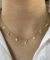 Gökyüzü Motifli Choker Kolye I 925 Gümüş