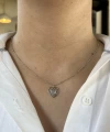 Beyaz Sedefli Kalp Kolye I 925 Gümüş