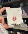 Pembe Kedigözü Taşlı Vintage Yüzük