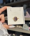 Mor Kedigözü Taşlı Vintage Yüzük