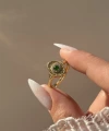 Yeşil Taşlı Oval Yüzük
