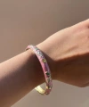 Pembe Çiçekli Mineli Bilezik