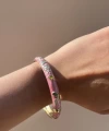 Pembe Çiçekli Mineli Bilezik