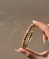 Kirenit ve Krem Çiçekli Mineli Bilezik