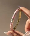 Pastel Pembe Beyaz Mineli Bilezik