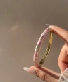 Pastel Pembe Beyaz Mineli Bilezik
