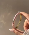 Pastel Pembe Beyaz Mineli Bilezik