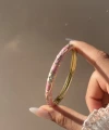 Pastel Pembe Beyaz Mineli Bilezik