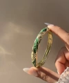 Koyu Yeşil Pastel Mineli Bilezik