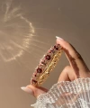 Kırmızı Saten Çiçekli Bileklik