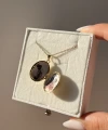 Çİft Fotoğraflı Oval İstridyeli Kapaklı Kolye