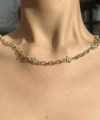 Çiçek Motifli Choker Kolye