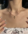 Minimal Taşlı Fiyonk Kolye