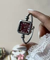 Bordo Kare Ekran Kelepçe Saat