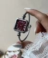 Bordo Kare Ekran Kelepçe Saat