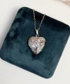 Fiyonklu Fotoğraflı Kalp Kolye