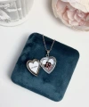 Fiyonklu Fotoğraflı Kalp Kolye