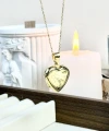Desenli Kapaklı Fotoğraflı Kalp Kolye