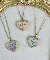 Kalp Motifli Fotoğraflı Kolye