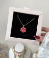 Pembe Mine Çiçek Kolye