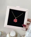 Pembe Mine Çiçek Kolye