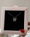 Pink Butterfly Kolye