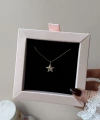 Taşlı Minimal Yıldız Kolye