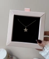 Taşlı Minimal Yıldız Kolye