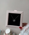 Toz Pembe Taşlı Kelebek Kolye