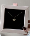 Taşlı Minimal Yıldız Kolye