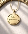 Arkası Yazılı ve Dönen Çizim Fotoğraflı Kolye