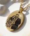 Arkası Yazılı ve Çizim Fotoğraflı Kolye