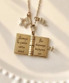 Yıldız Charmlı ve Harfli Şiirli Kitap Kolye