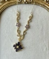 Mor Taşlı Lavender Daisy Kolye