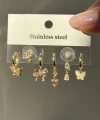 Crystal Butterfly 6lı Küpe Seti