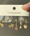 Crystal Butterfly 6lı Küpe Seti