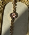 Taşlı Kordonlu Pembe Saat
