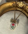 Vintage Gül Çok Charmlı Kolye