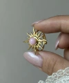 Pembe Taşlı Güneş Yüzük