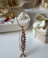 Taşlı Pembe Balık Kolye
