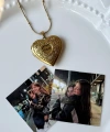Kapakta Harfli Kalp Fotoğraflı Kolye (2,1 cm)