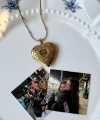 Kapakta Harfli Kalp Fotoğraflı Kolye (2,1 cm)