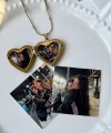 Kapakta Harfli Kalp Fotoğraflı Kolye (2,1 cm)