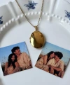 Düz Kapak Oval Fotoğraflı Kolye